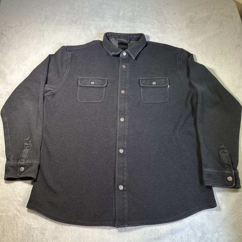Linksoul Heavyweight Button Snap Shirt Mens 2XL Stretch Chore Work Lumberjack